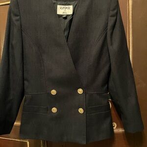 Kasper Vintage Black Classic Double Breasted Blazer Jacket